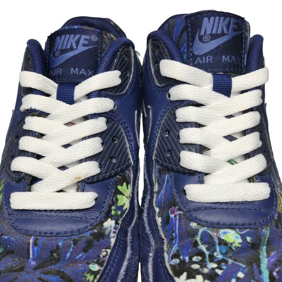 Nike Air Max Shoes Womens 6 Blue Green Tropical Floral Suede Chunky Low Tops - Picture 4 of 12
